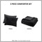 Edge Collections - 26" x 20" - Black - Blair King Faux Fur Comforter Set - 3 Piece